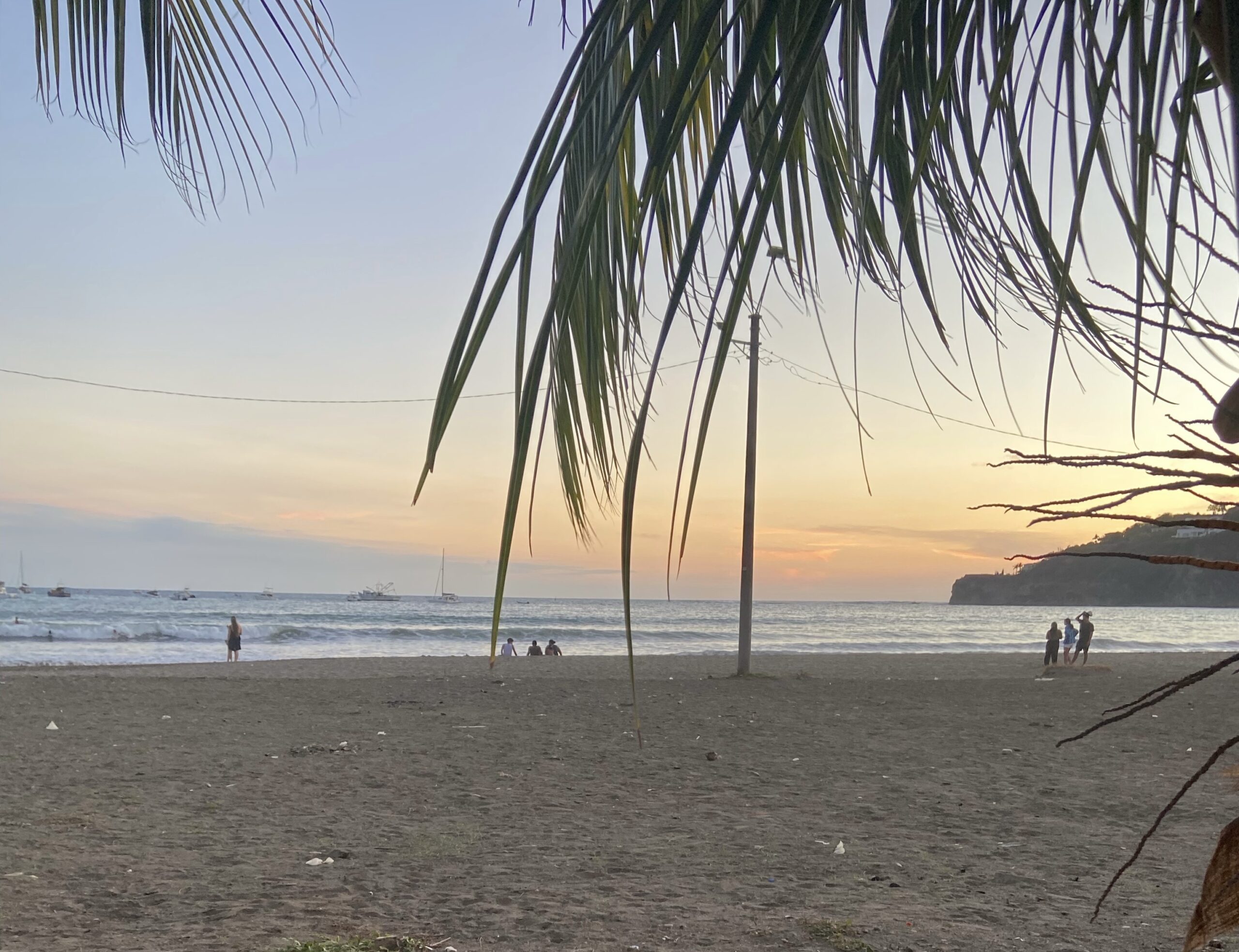 The beach at sunset at San Juan del Sur
